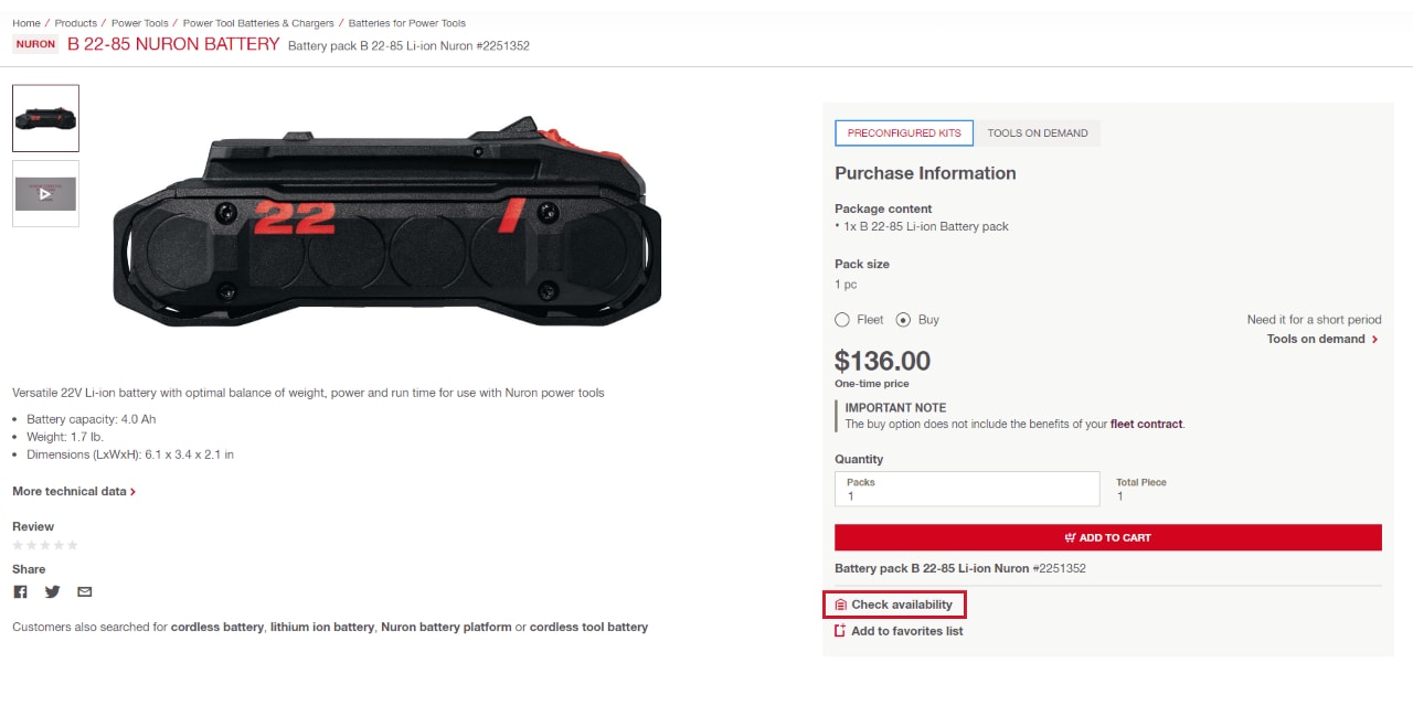 how to check stock in the online catalog