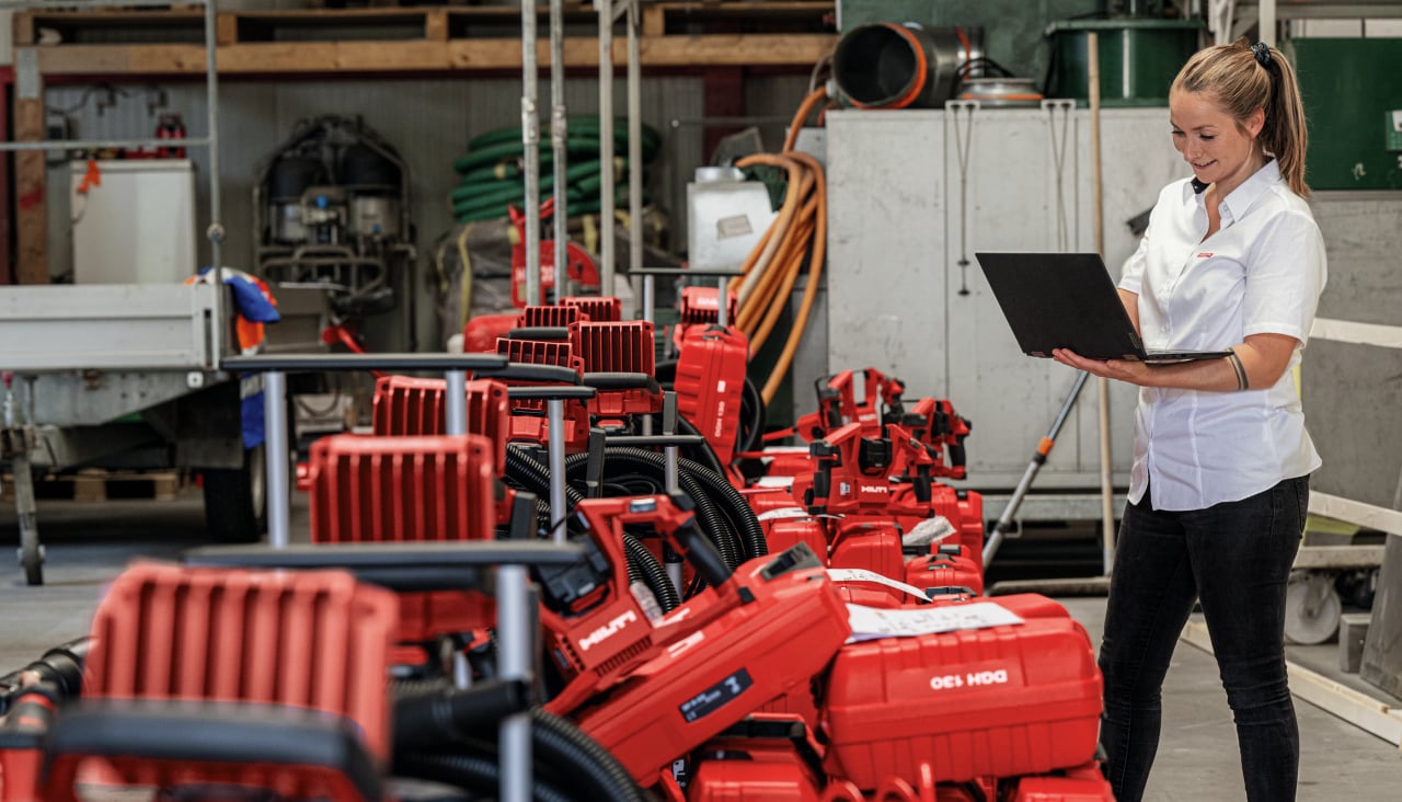 Hilti rep delivering fleeted tools
