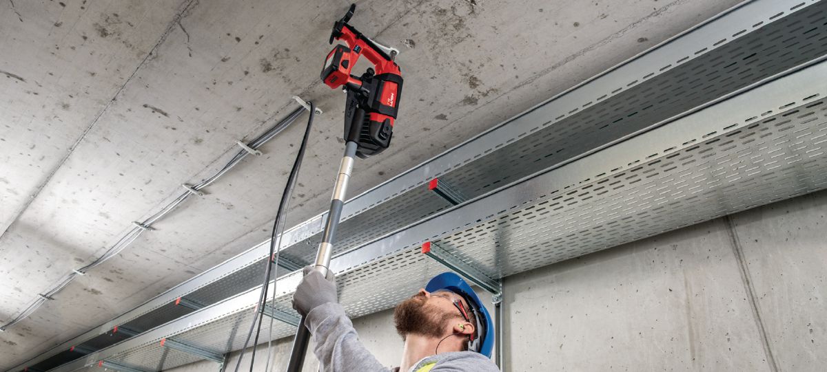 Fasten X-EKB MX with second generation of battery actuated tool BX 3-ME-A22 02 for mechanical and electrical applications and pole tool