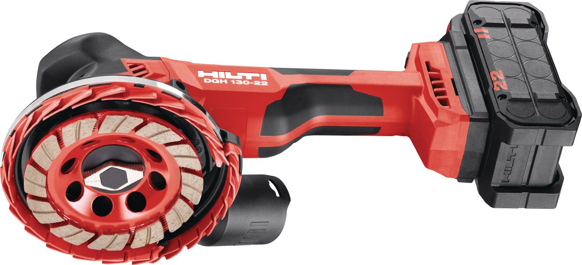 Cordless concrete grinder with Nuron Battery B 22-170 Lion and diamond cup wheel SPX turbo A