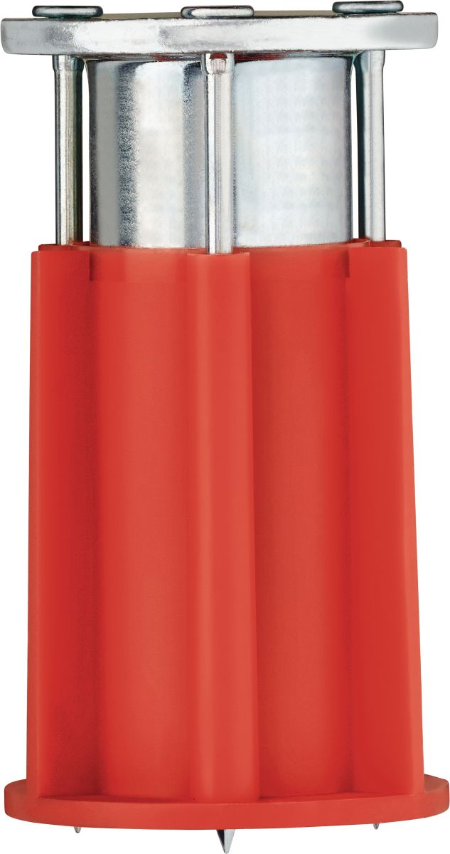 Still life of the red KCCM-WF Kwik Cast Connect (multi-thread) cast-in-place anchor